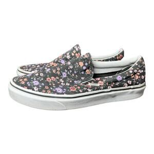 Vans Classic Slip-On Floral Print Sneakers Unisex Low Top Skate Shoes 7/ W8.5